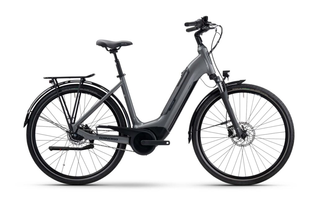 Dunkelgraus Fahrrad von Winora