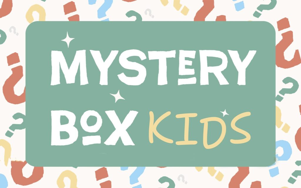 Mystery Box Kids mit bunten Fragezeichen