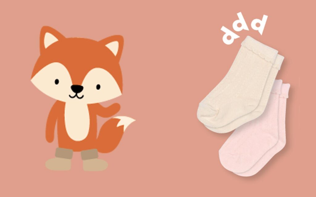 Fuchs mit Babysocken
