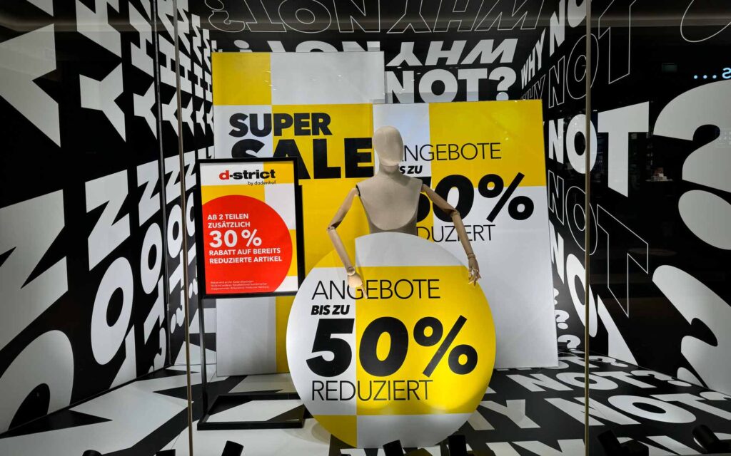 Schaufenster mit Sale