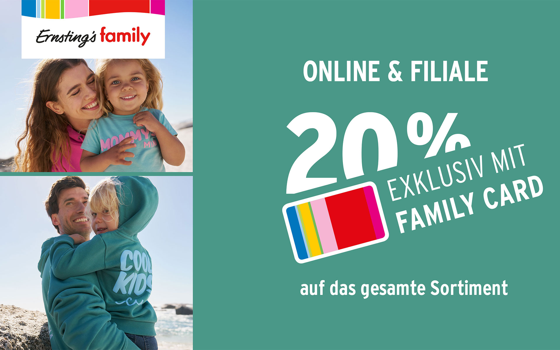 20 % Rabatt mit family card