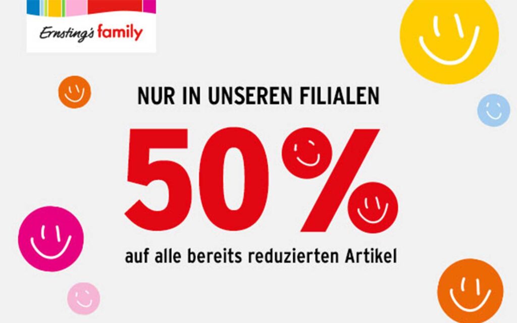 Spare 50 % auf bereits reduzierte Artikel