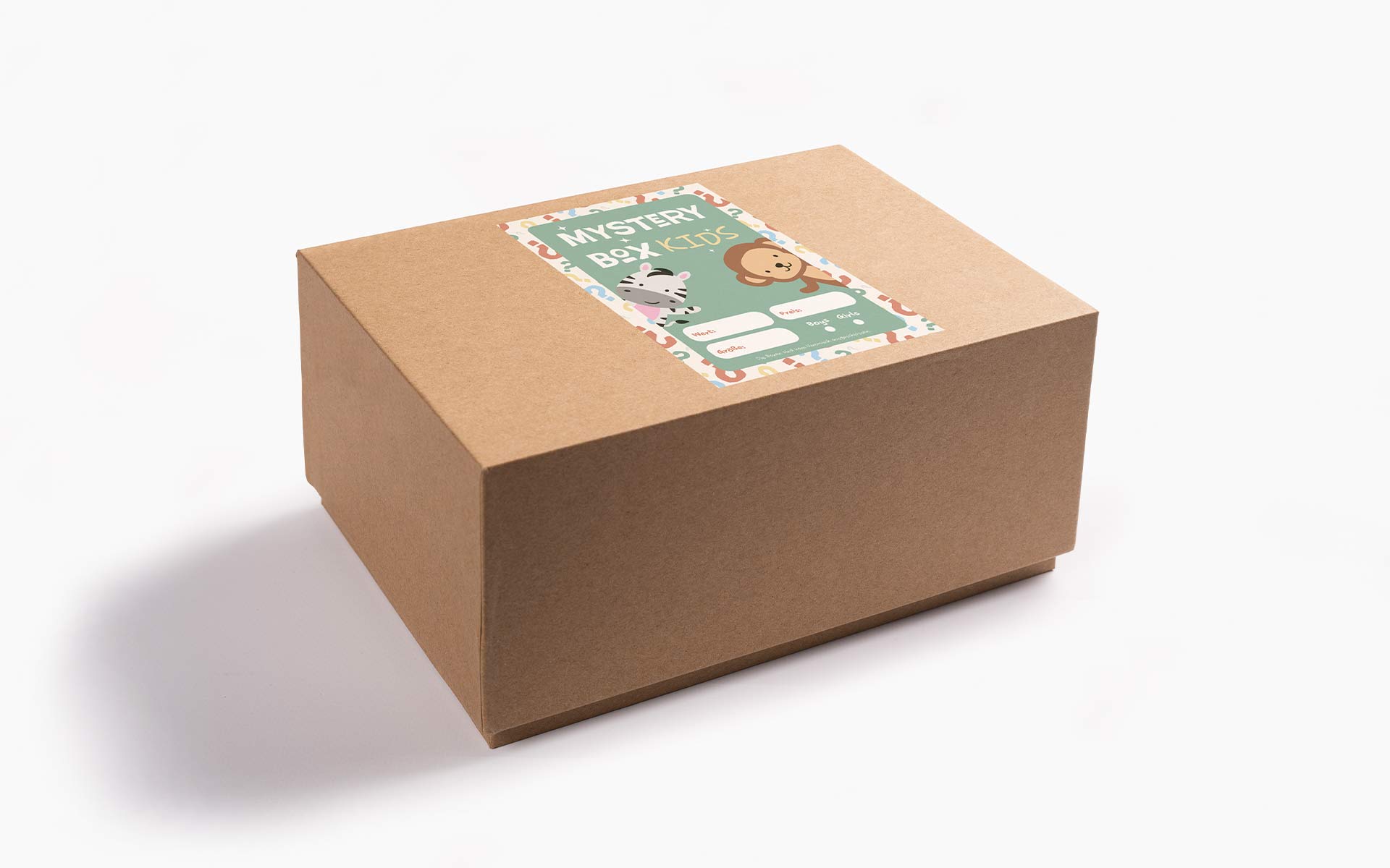 Paket mit Myster Box Aufkleber