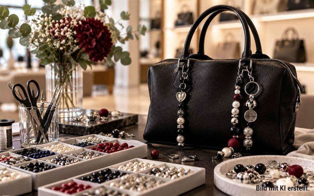 Perlen und Handtasche
