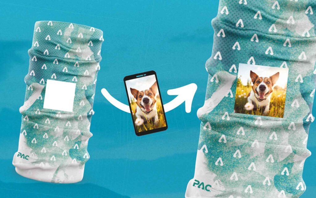 PAC Tuch mit Foto von einem Hund