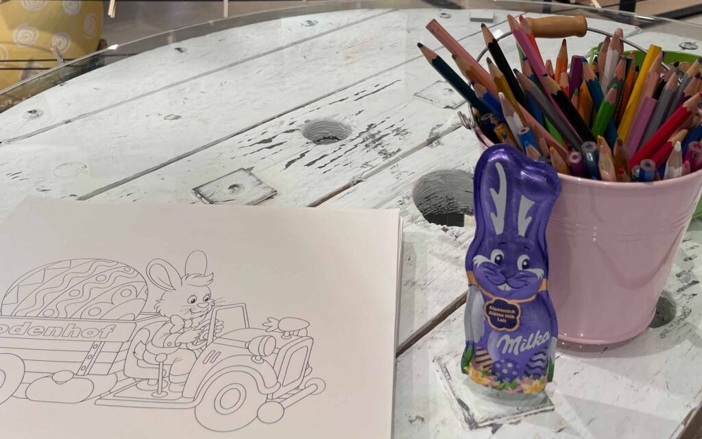 Osterausmalbild und Schokohase