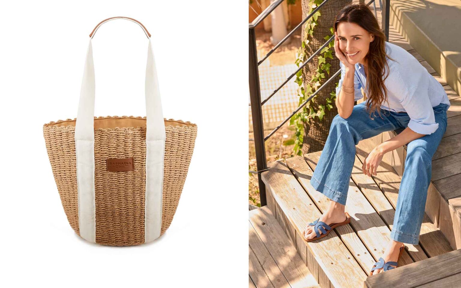 Tasche und Frau in Jeans