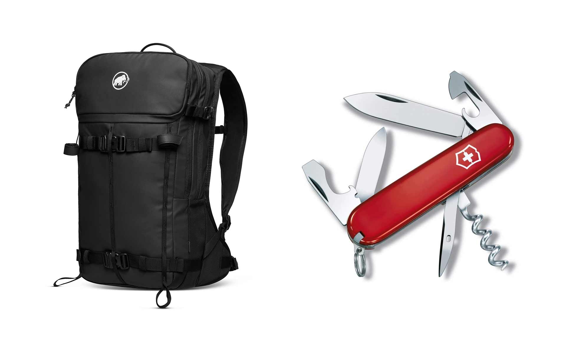 Rucksack und Taschenmesser