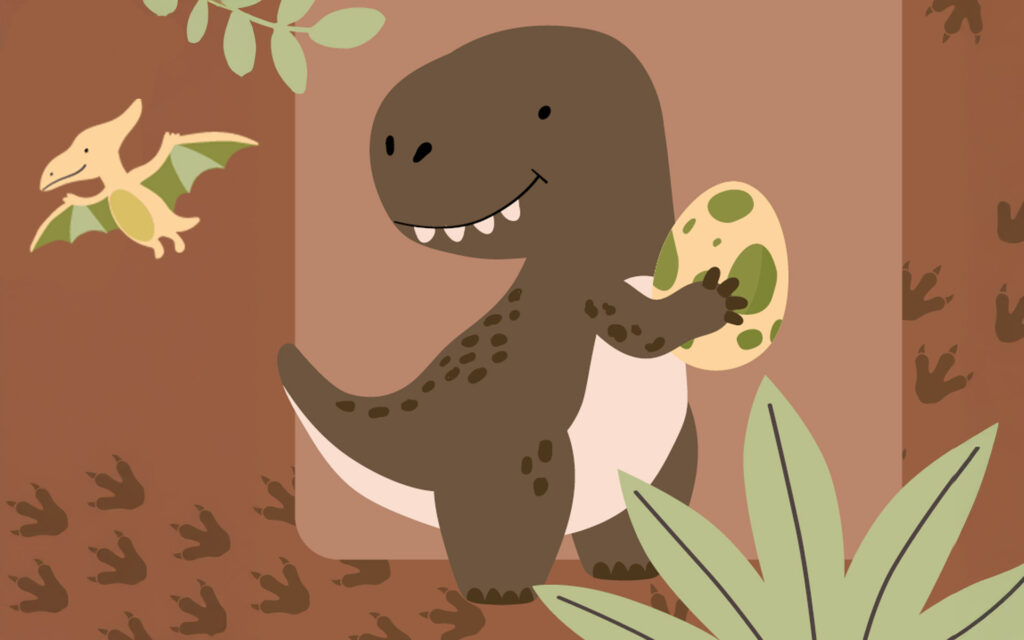 Dinosaurier mit Ei