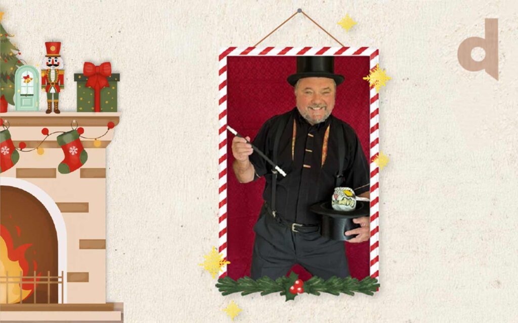 Zauberer Frank in weihnachtlicher Kulisse