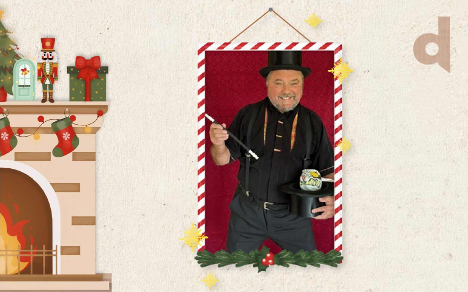 Zauberer Frank in weihnachtlicher Kulisse