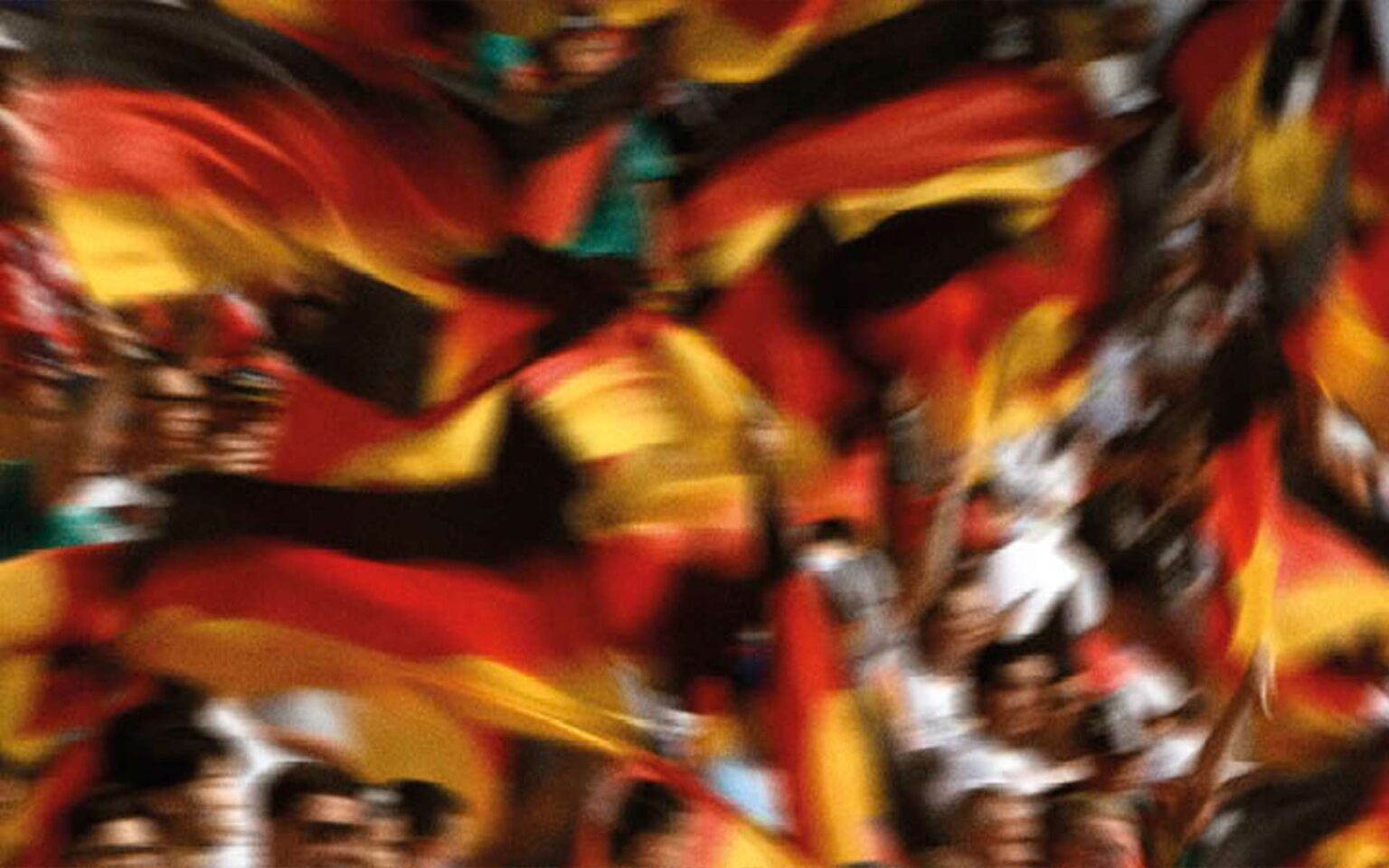 Fans auf der Tribüne mit Deutschland Flaggen