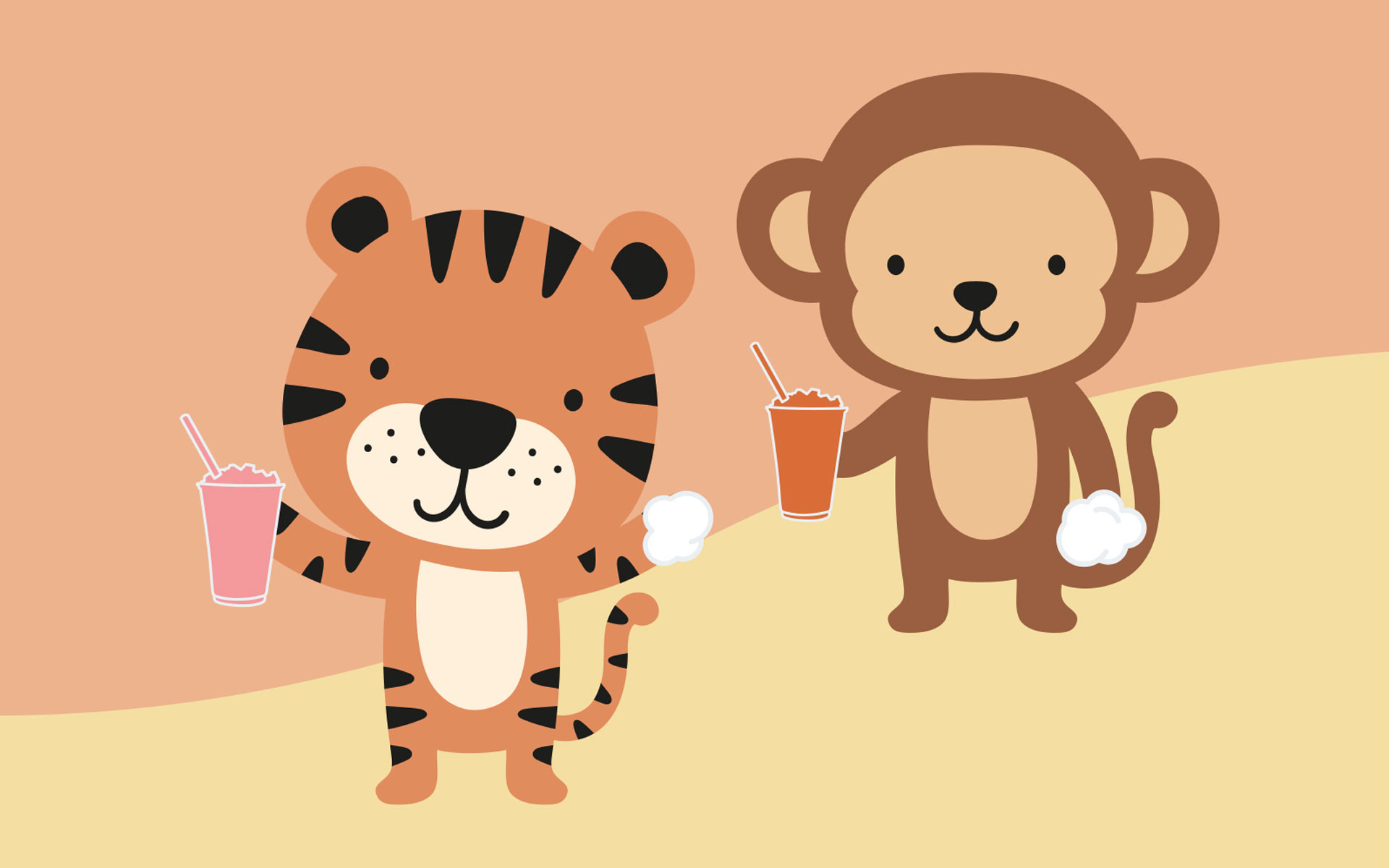 Tiger und Affe