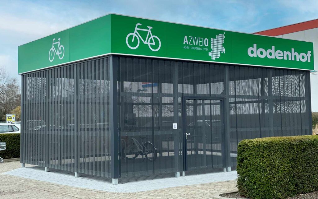 Überdachter und abschließbarer Fahrradstellplatz bei dodenhof