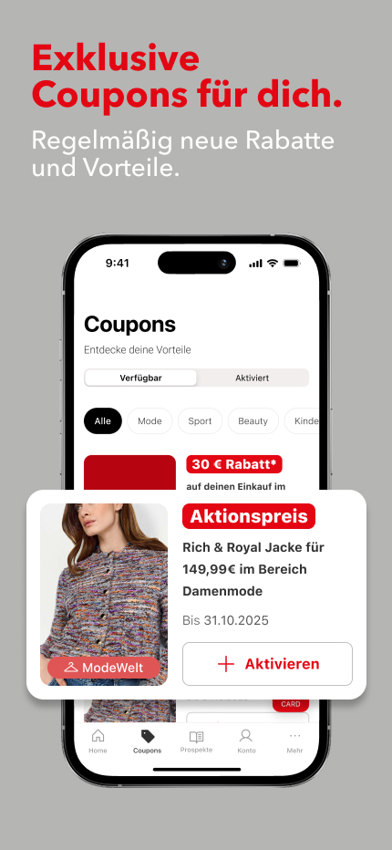 Handy mit Coupons in der dodenhof App