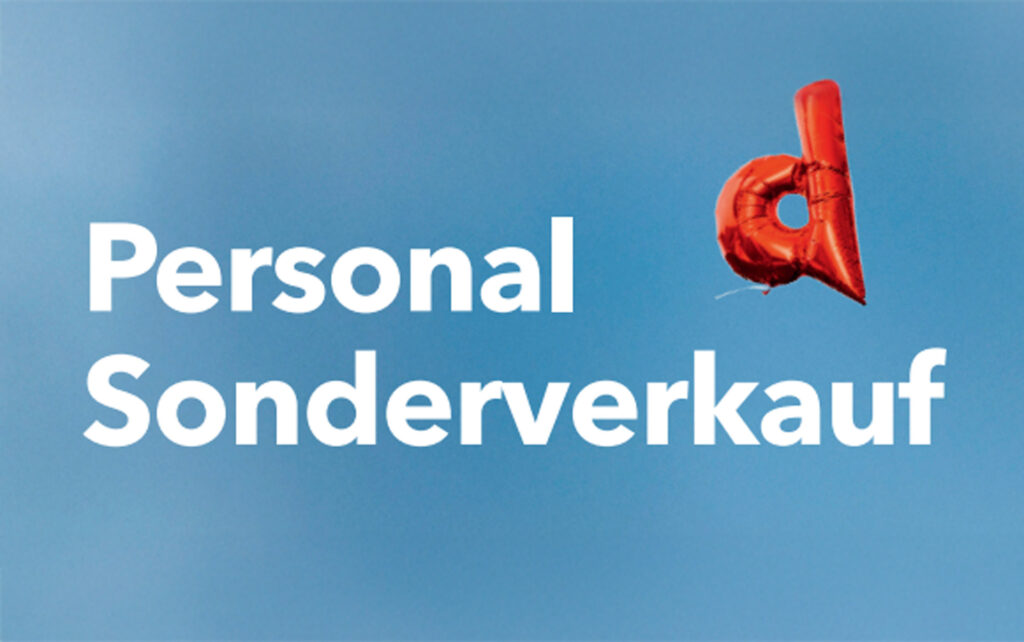 Personal Sonderverkauf Schrift am Himmel mit d-Luftballon