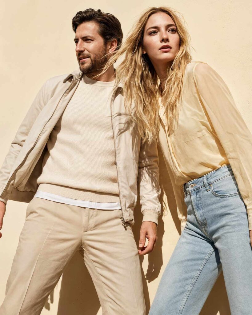 Pärchen in Frühlingsoutfit