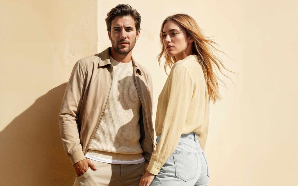 Pärchen in Frühlingsoutfit