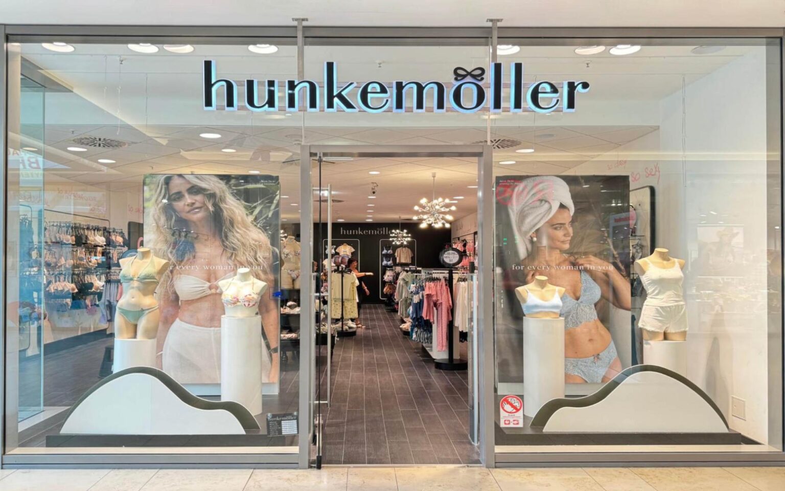 Hunkemöller in der Shopmall von außen
